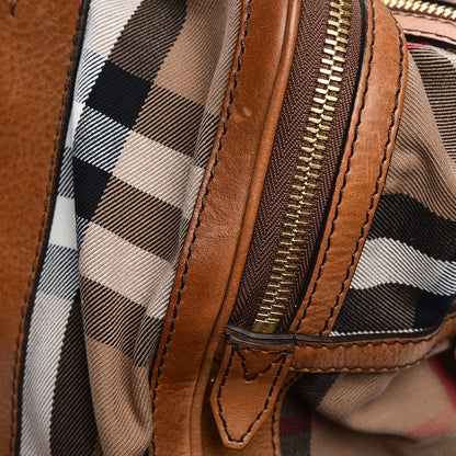 Burberry Vintage Leather House Check Tote Saddle Brown 11 of 19