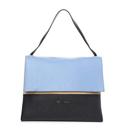 Celine Calfskin Suede All Soft Shoulder Bag Blue Lavender 1 of 8