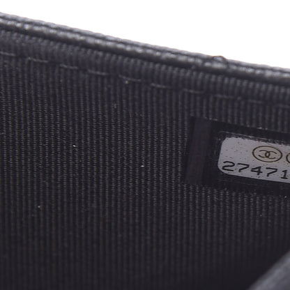 Chanel Grained Calfskin Quilted CC Box Wallet On Chain WOC Black 8 of 12
