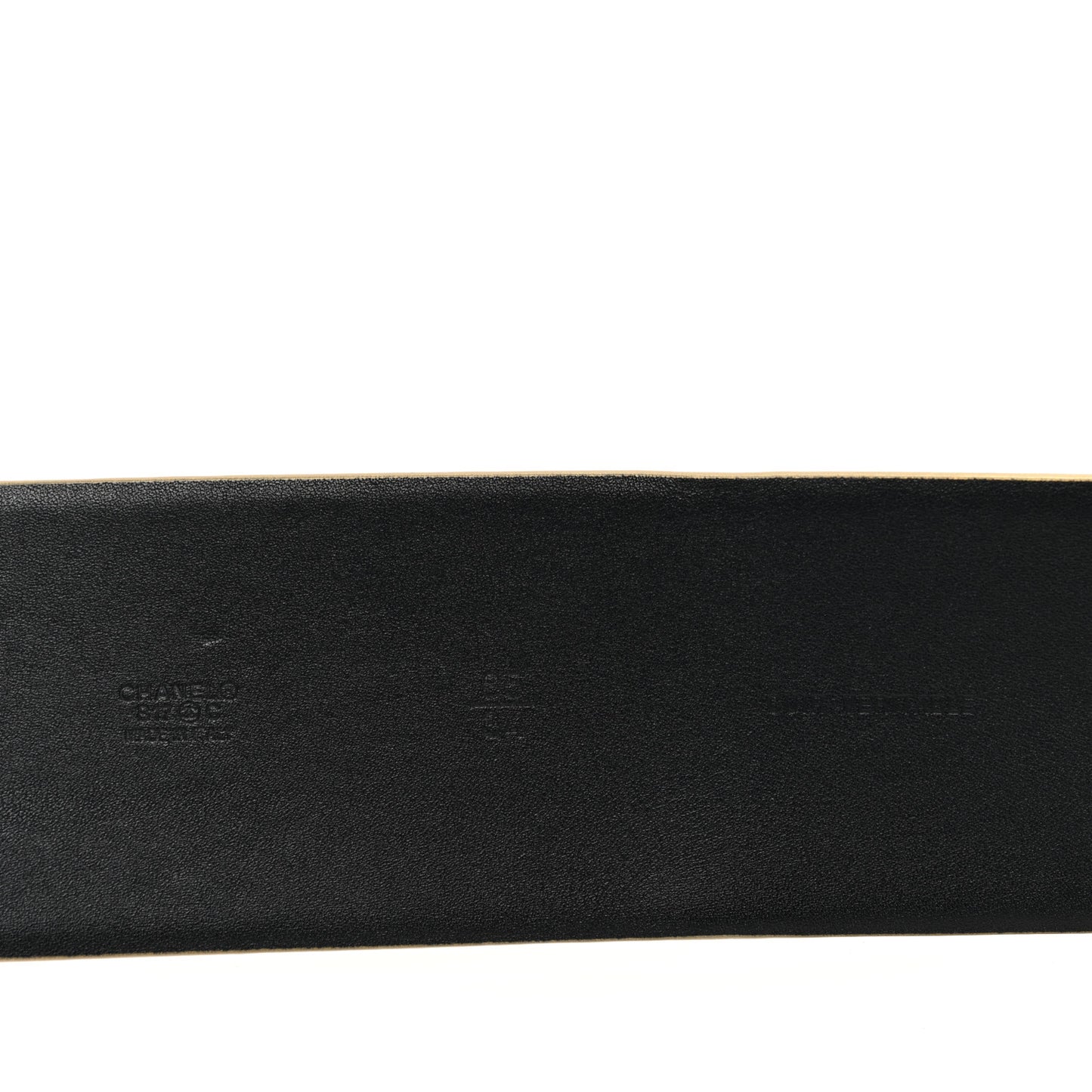 Metallic Calfskin Logo Belt 85 34 Gold