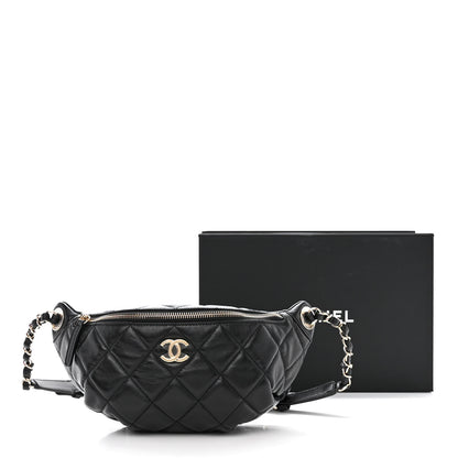 Chanel Lambskin Quilted Waist Bag Fanny Pack Black 11 of 11