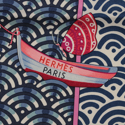 Hermes Silk Bateau Fleuri Scarf 90 4 of 5