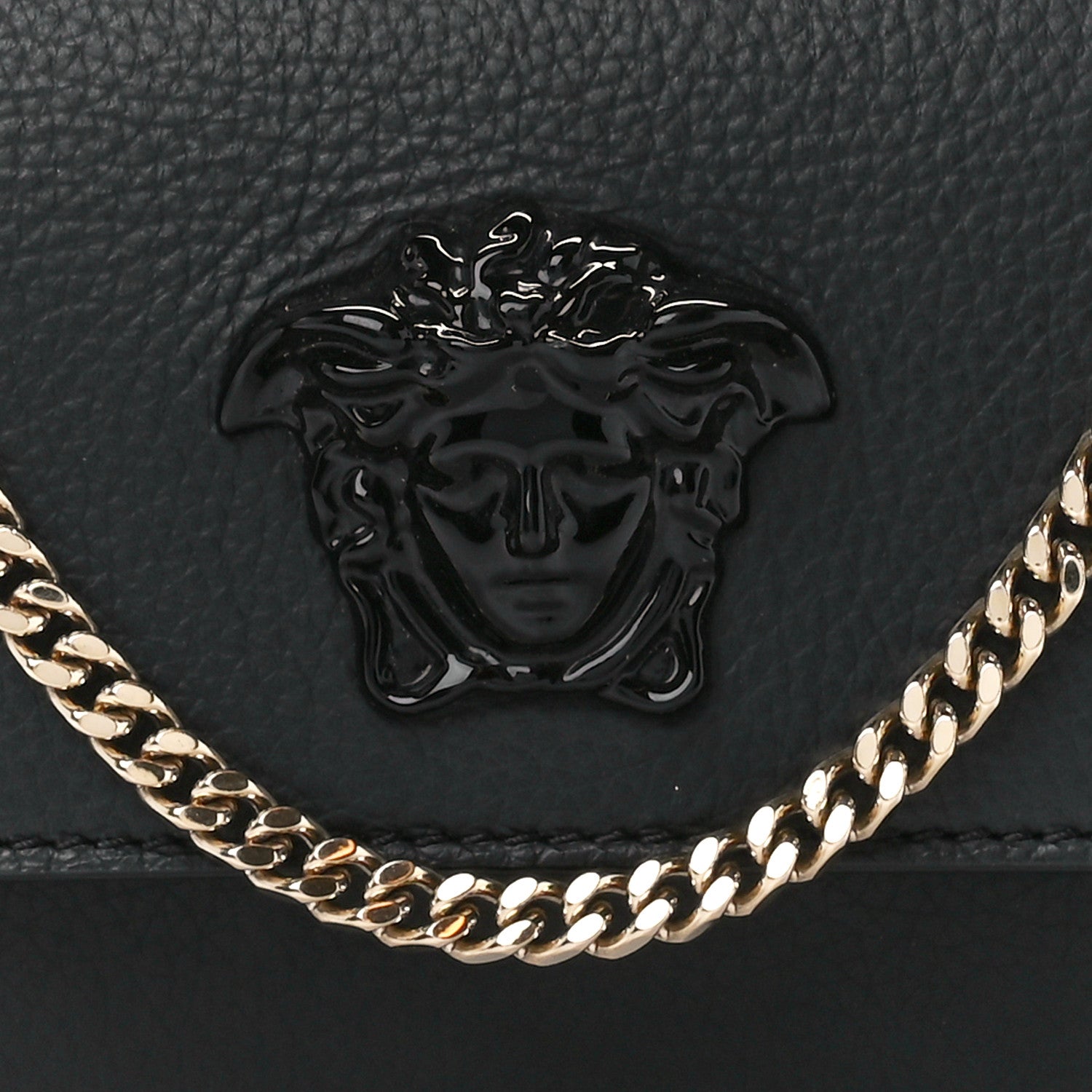 Versace Grained Calfskin Medusa Evening Clutch Bag Black 7 of 11