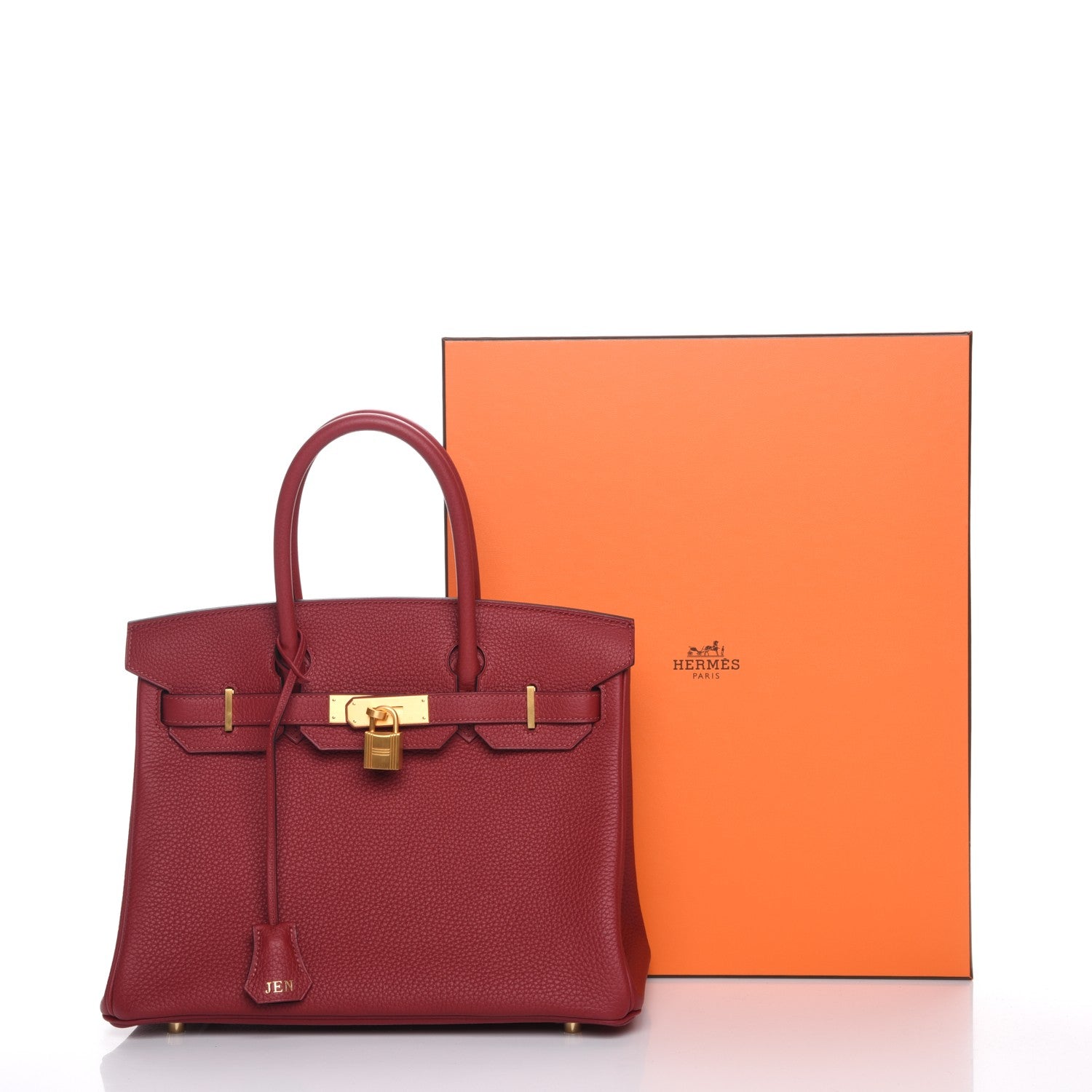 Hermes Taurillon Clemence Birkin 30 Rouge Grenat 28 of 28