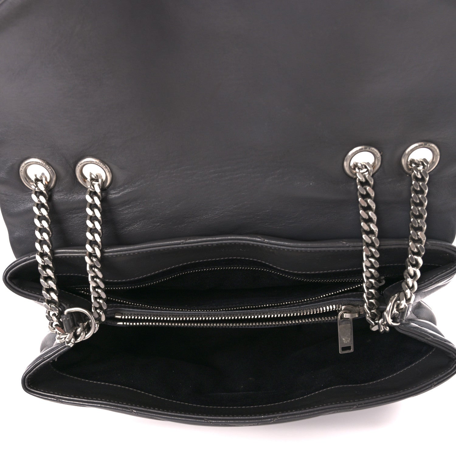 Saint Laurent Calfskin Y Quilted Monogram Medium Loulou Chain Satchel Earth 5 of 12
