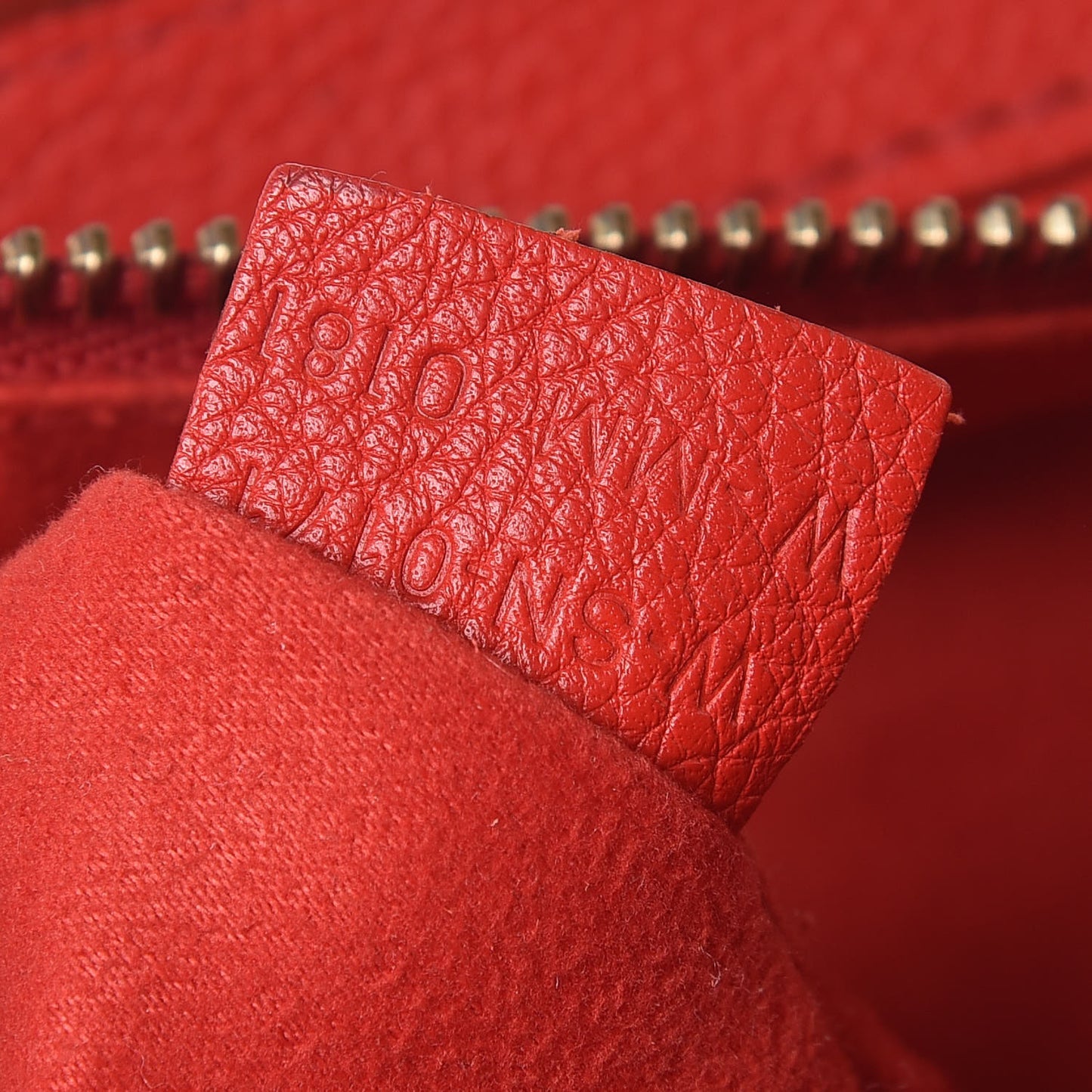 Drummed Calfskin Micro Luggage Coquelicot