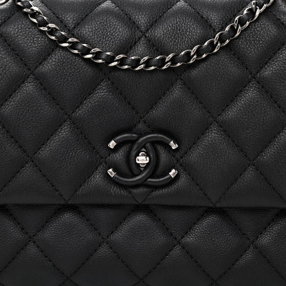 Chanel Calfskin Quilted Medium Frame in Chain Flap Black 7 of 10