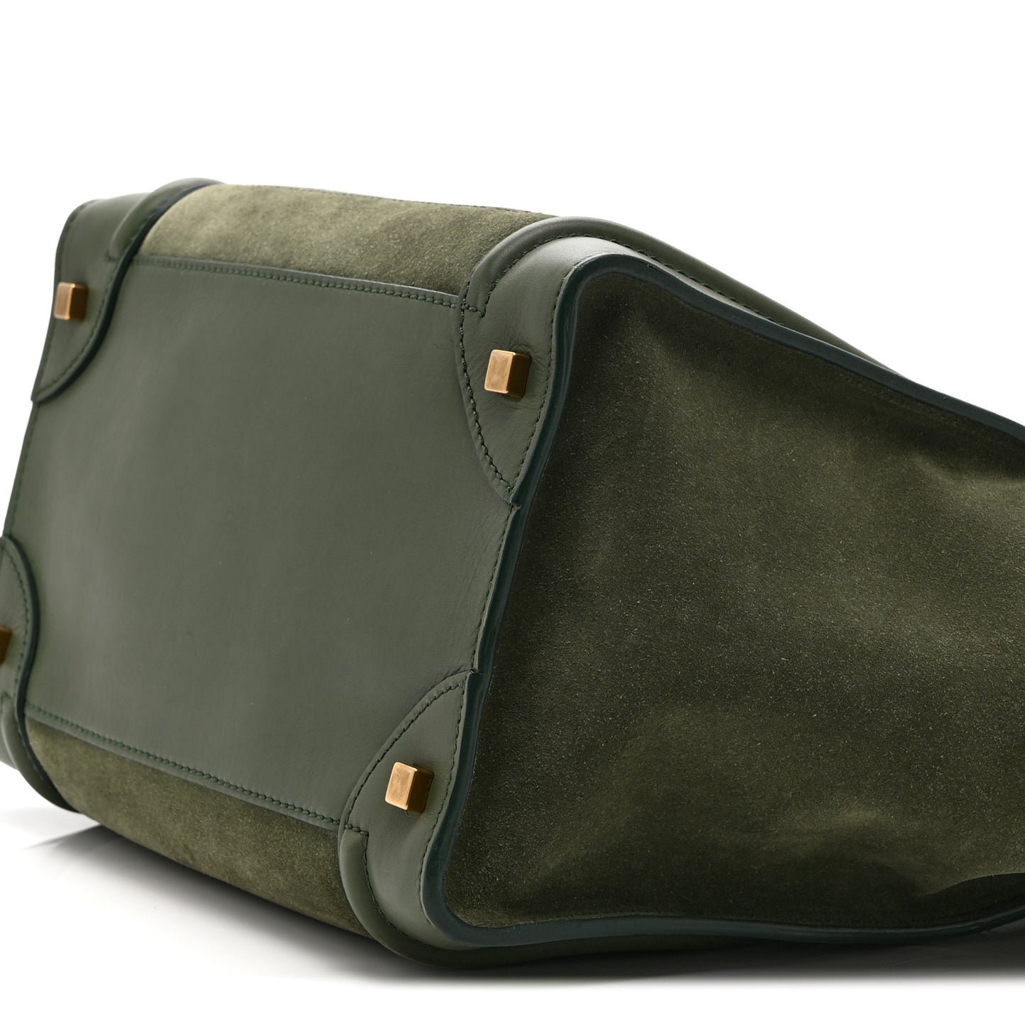 Smooth Calfskin Suede Mini Luggage Green