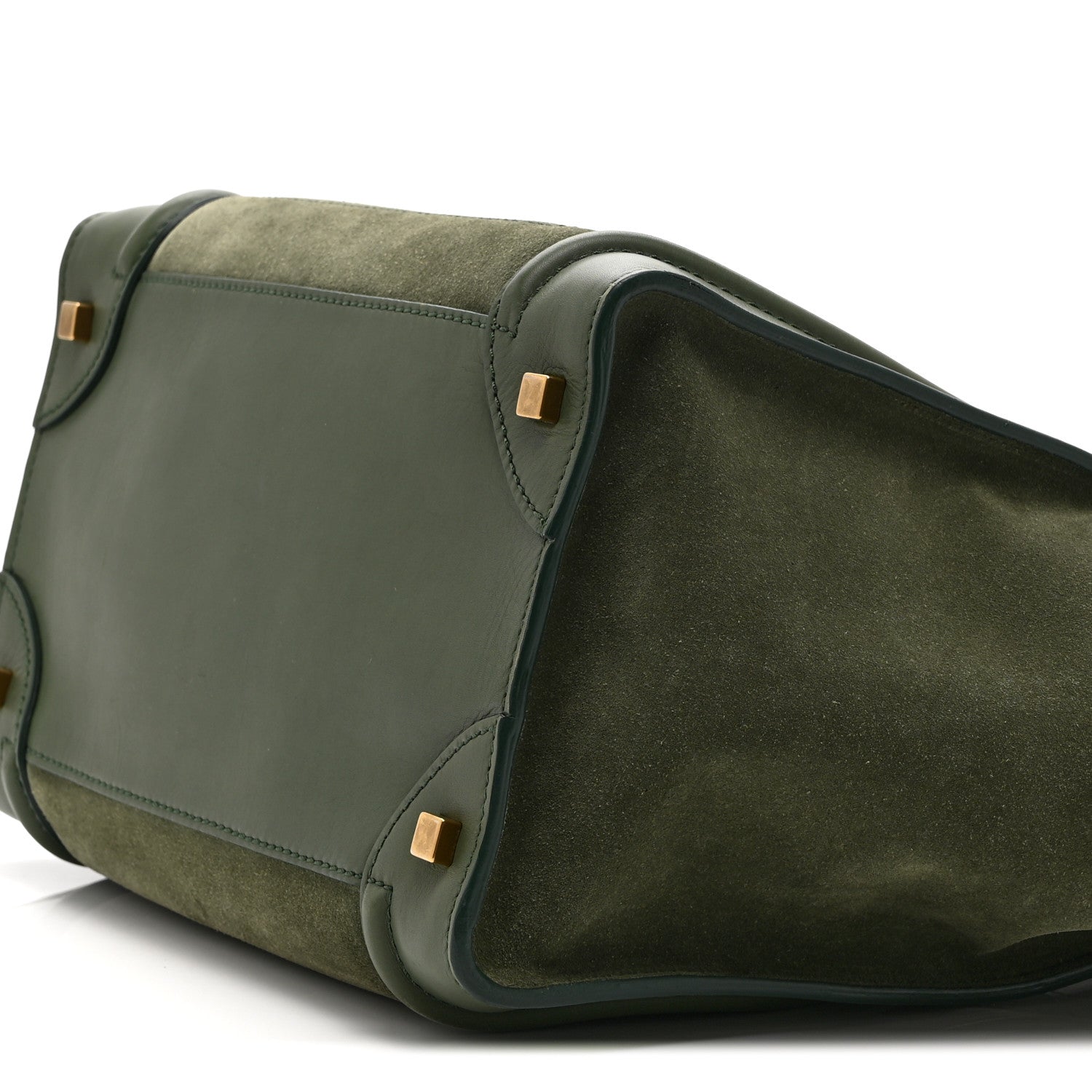 Celine Smooth Calfskin Suede Mini Luggage Green 10 of 10
