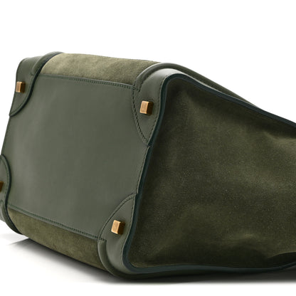 Celine Smooth Calfskin Suede Mini Luggage Green 10 of 10