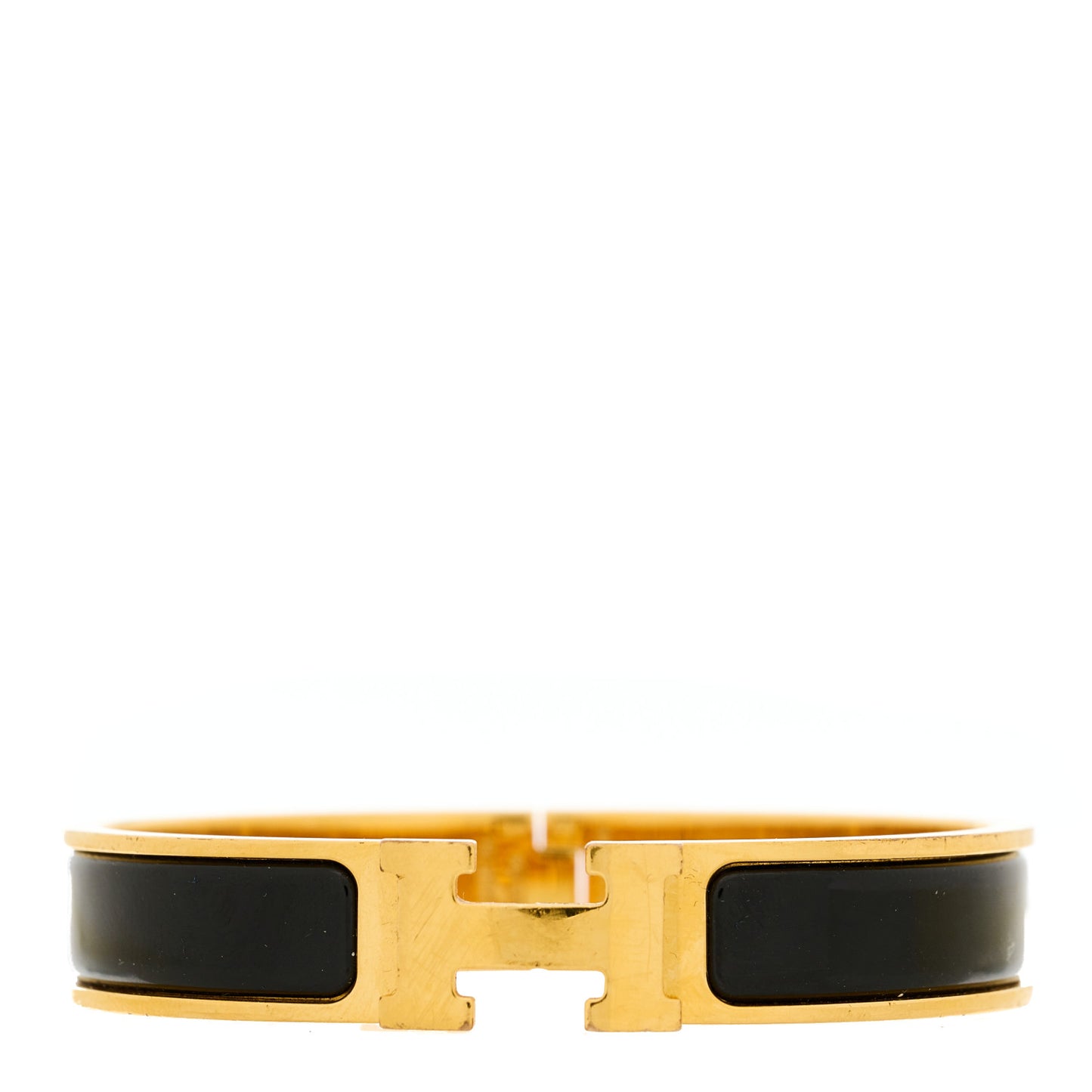 Enamel Narrow Clic Clac H Bracelet GM Black