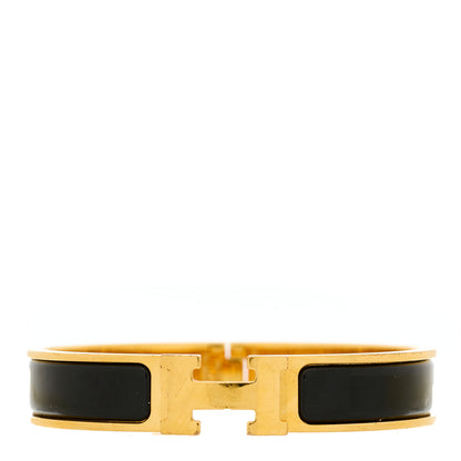Hermes Enamel Narrow Clic Clac H Bracelet GM Black 1 of 4