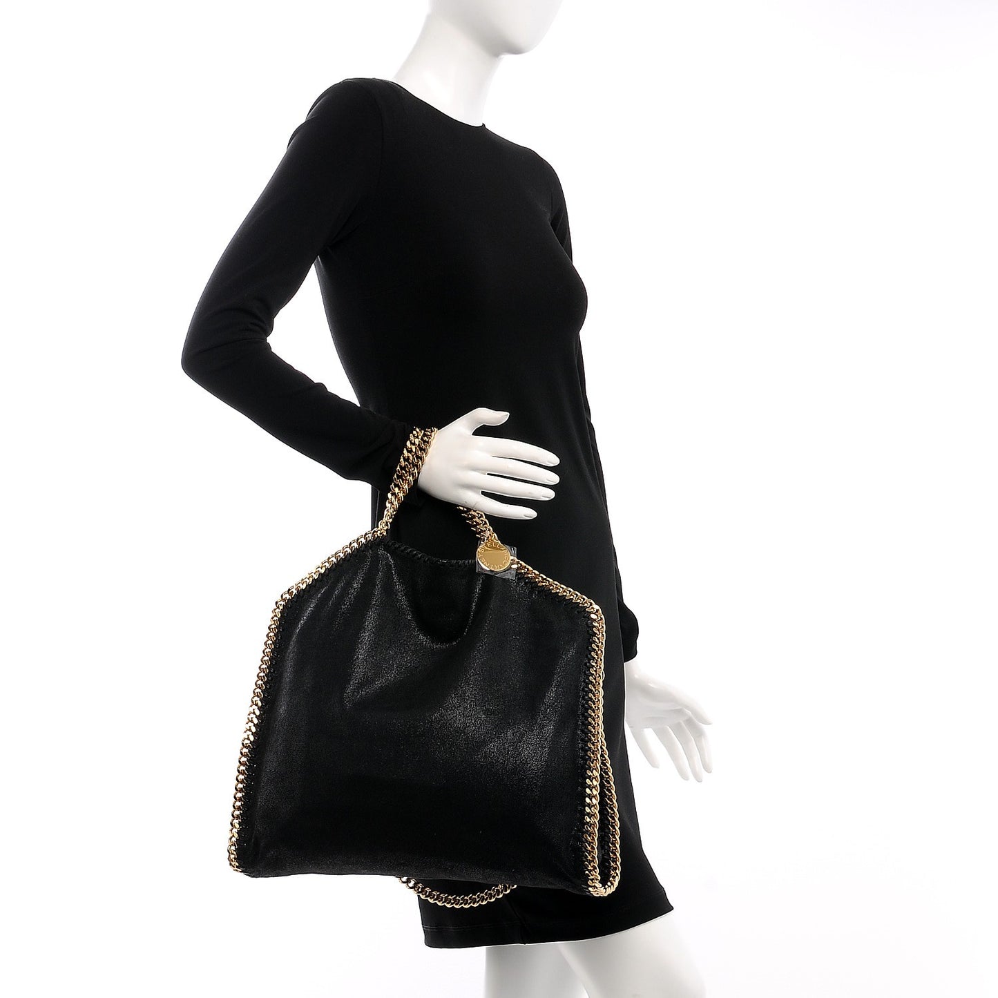 Shaggy Deer Falabella Fold Over Tote Black