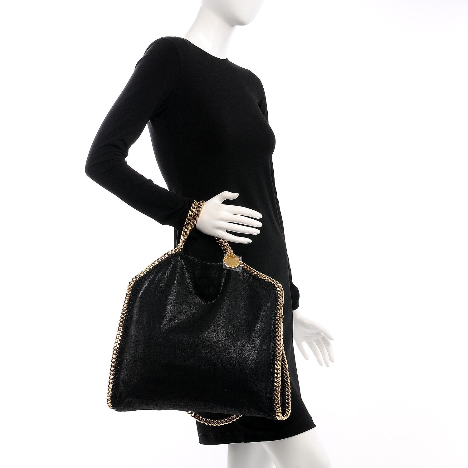 Stella McCartney Shaggy Deer Falabella Fold Over Tote Black 3 of 8
