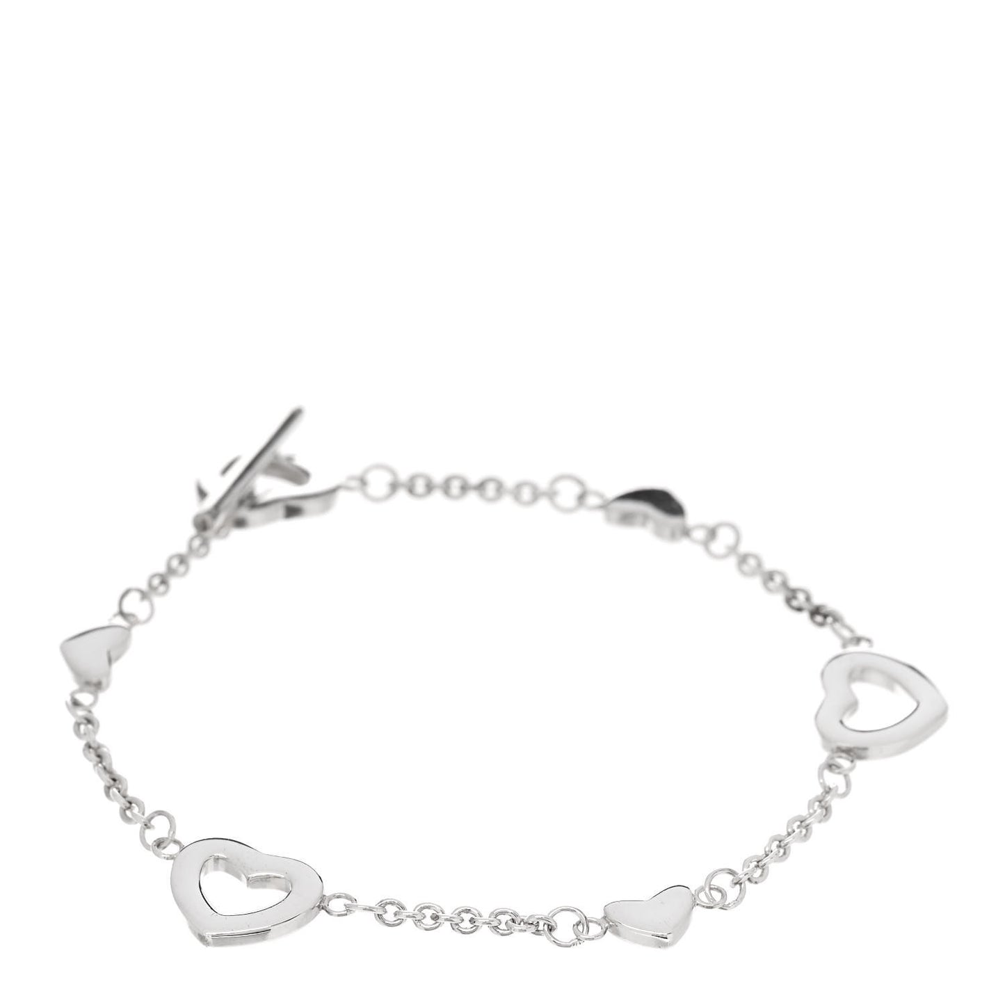 Sterling Silver Heart Toggle Bracelet