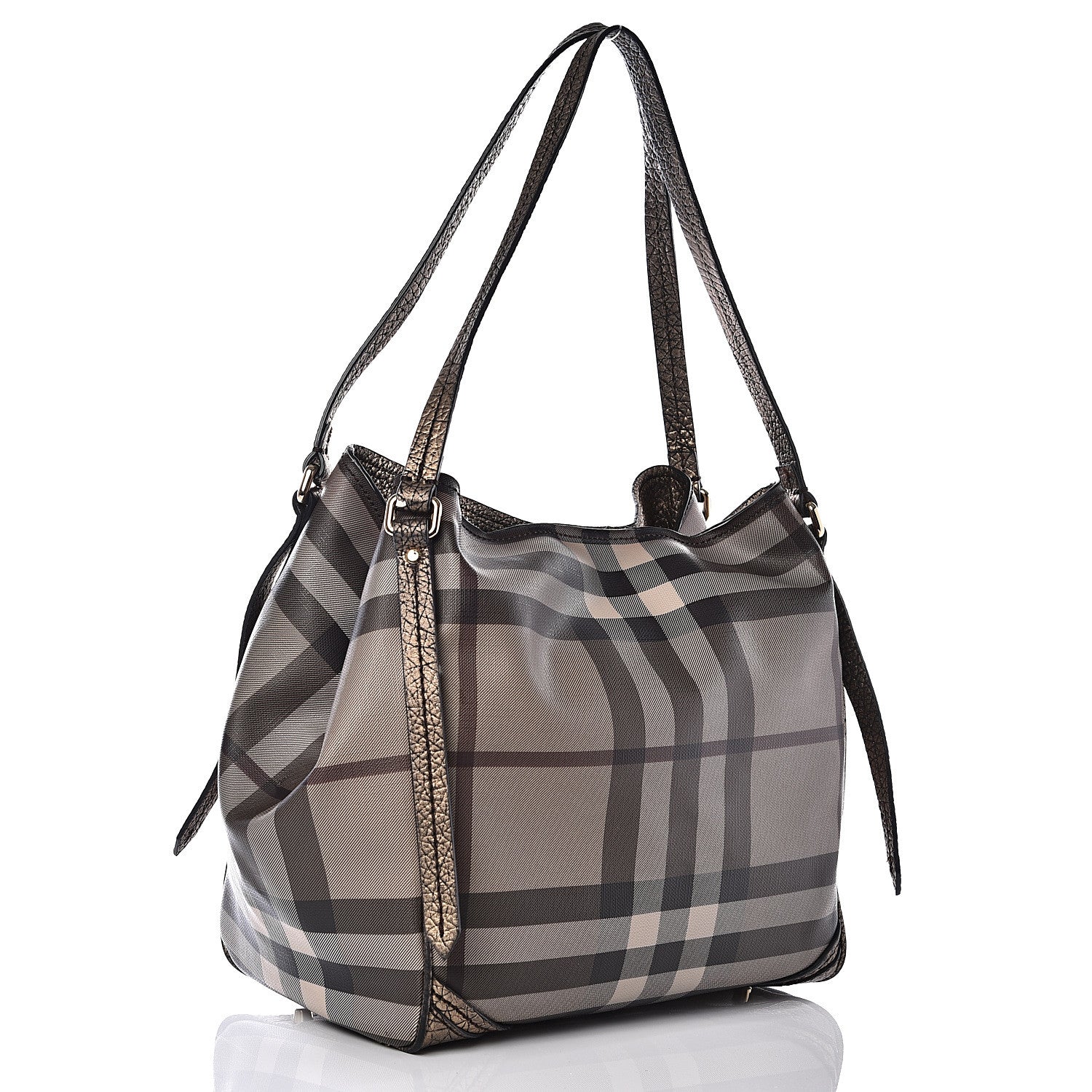 Burberry Smoked Check Small Canterbury Tote Anthracite 2 of 17