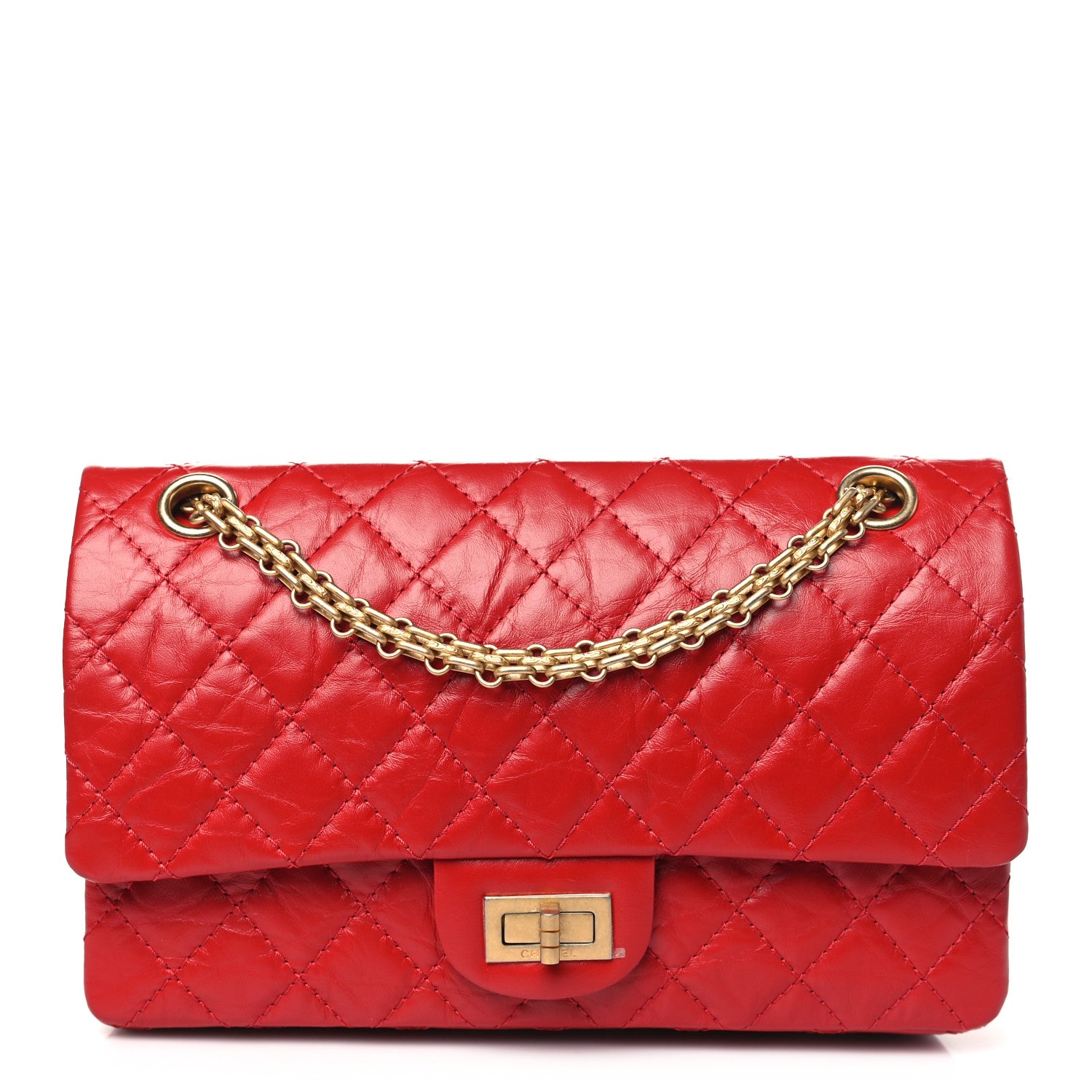 Chanel Aged Calfskin Quilted 2.55 Reissue 225 Flap Red 1 of 10