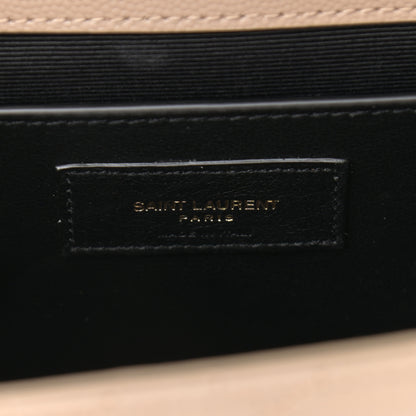 Saint Laurent Grain De Poudre Textured Mixed Matelasse Medium Triquilt Monogram Satchel Dark Beige 7 of 10