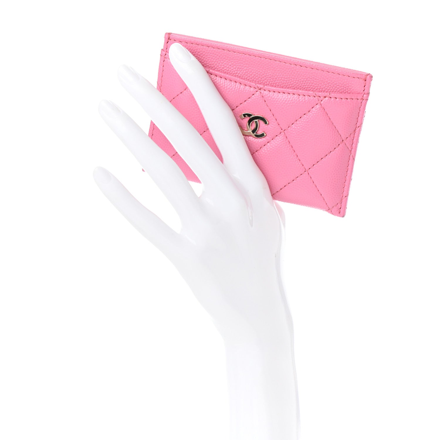 Chanel Caviar Quilted Card Holder Pink 2 of 8
