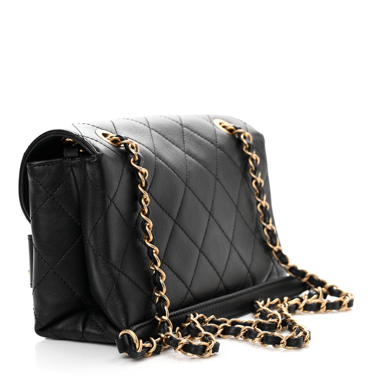 Chanel Calfskin Quilted Small Enchained Flap Black 2 of 12
