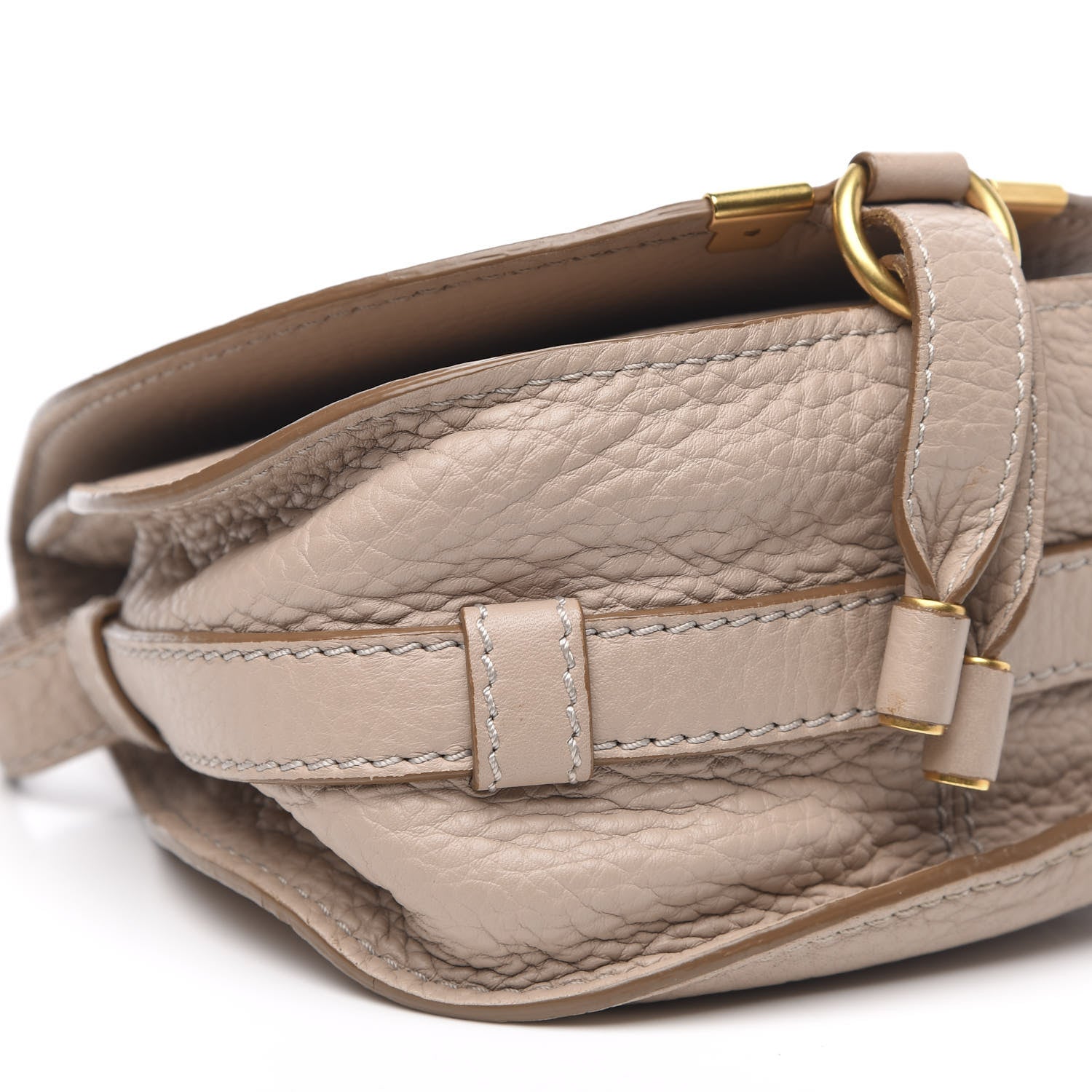 Chloe Calfskin Mini Marcie Round Crossbody Bag Abstract White 7 of 12