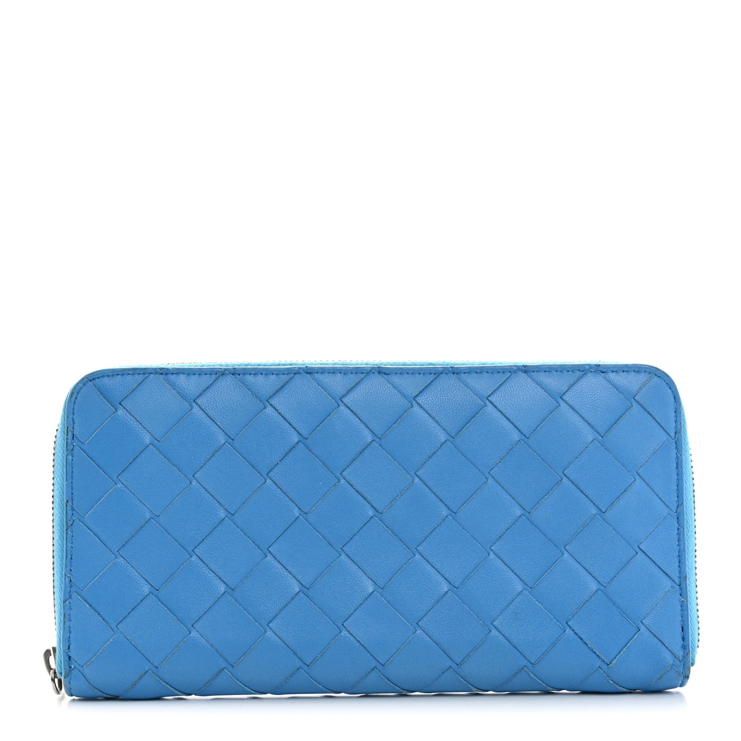 Bottega Veneta Nappa Intrecciato Zip Around Wallet Blue 1 of 7