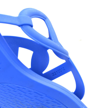 Hermes Rubber Womens Egerie Sandals  37 Bleu Outremer 9 of 9