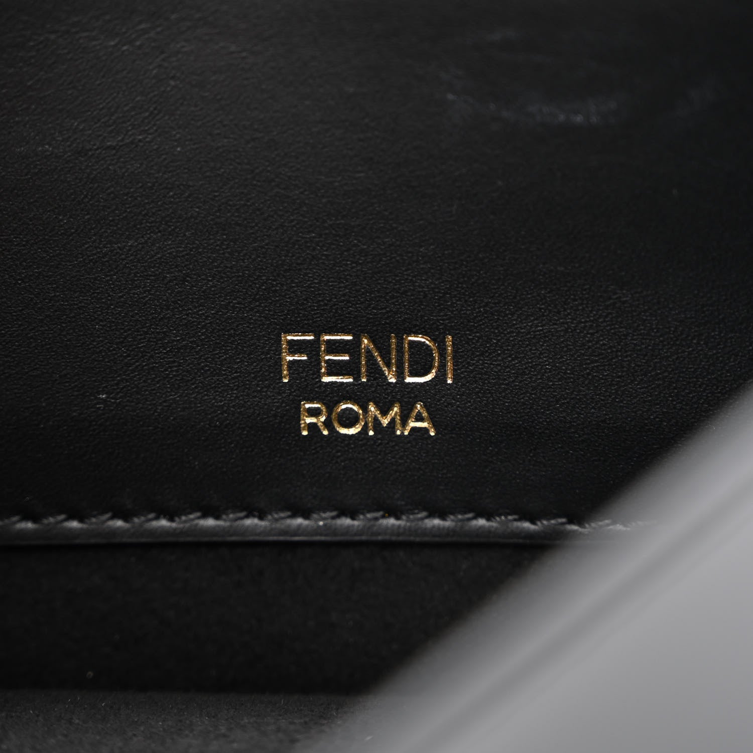 Fendi Vitello King Mini Flat Baguette Black 6 of 10