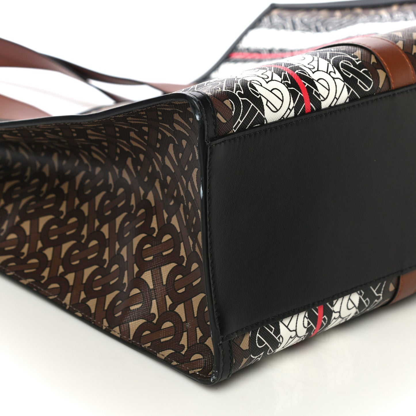 E-Canvas Monogram Stripe Book Tote Bridle Brown