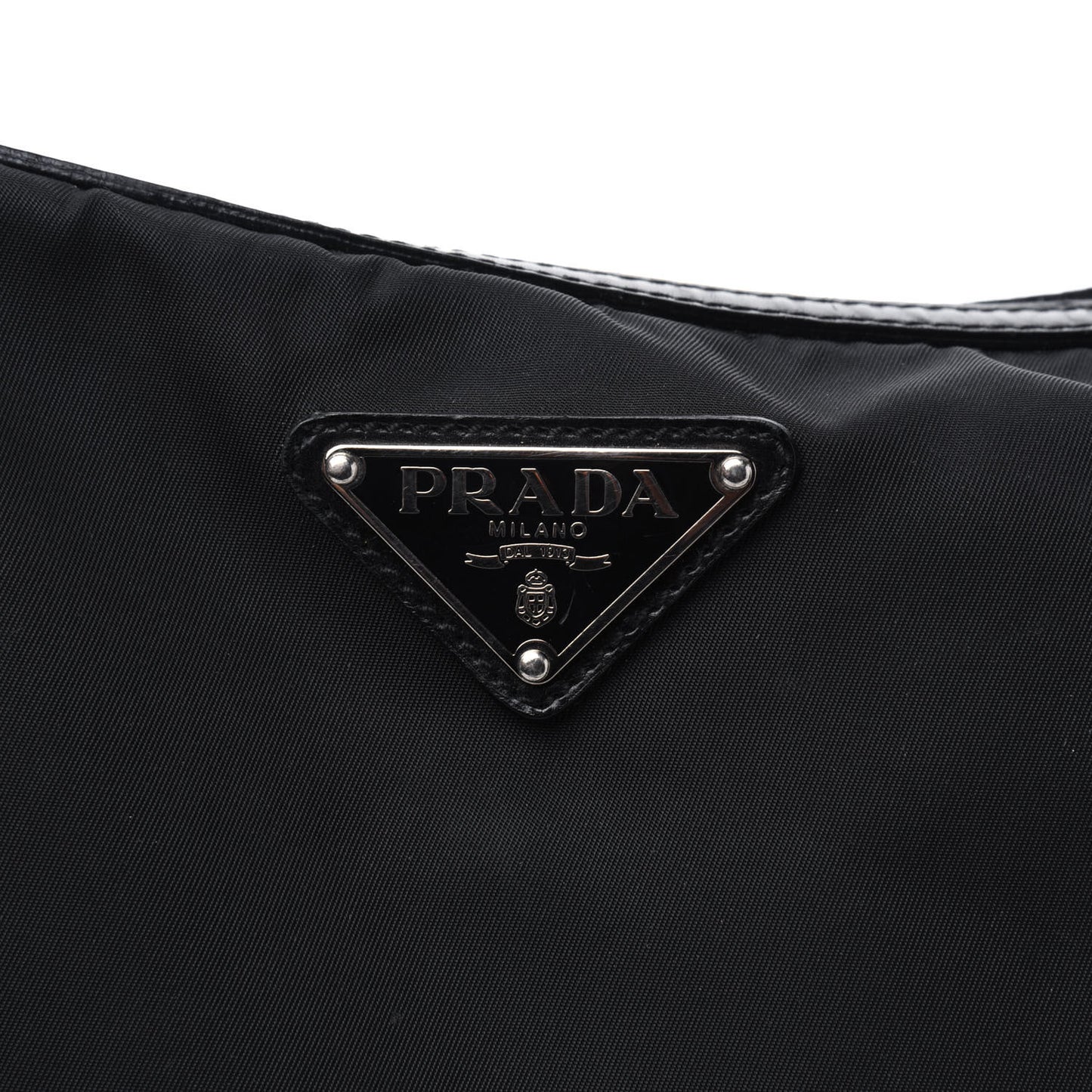 Tessuto Nylon Calfskin Flat Messenger Bag Black