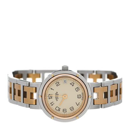 Hermes Stainless Steel 24mm Clipper Quartz Watch Gold 2 of 7