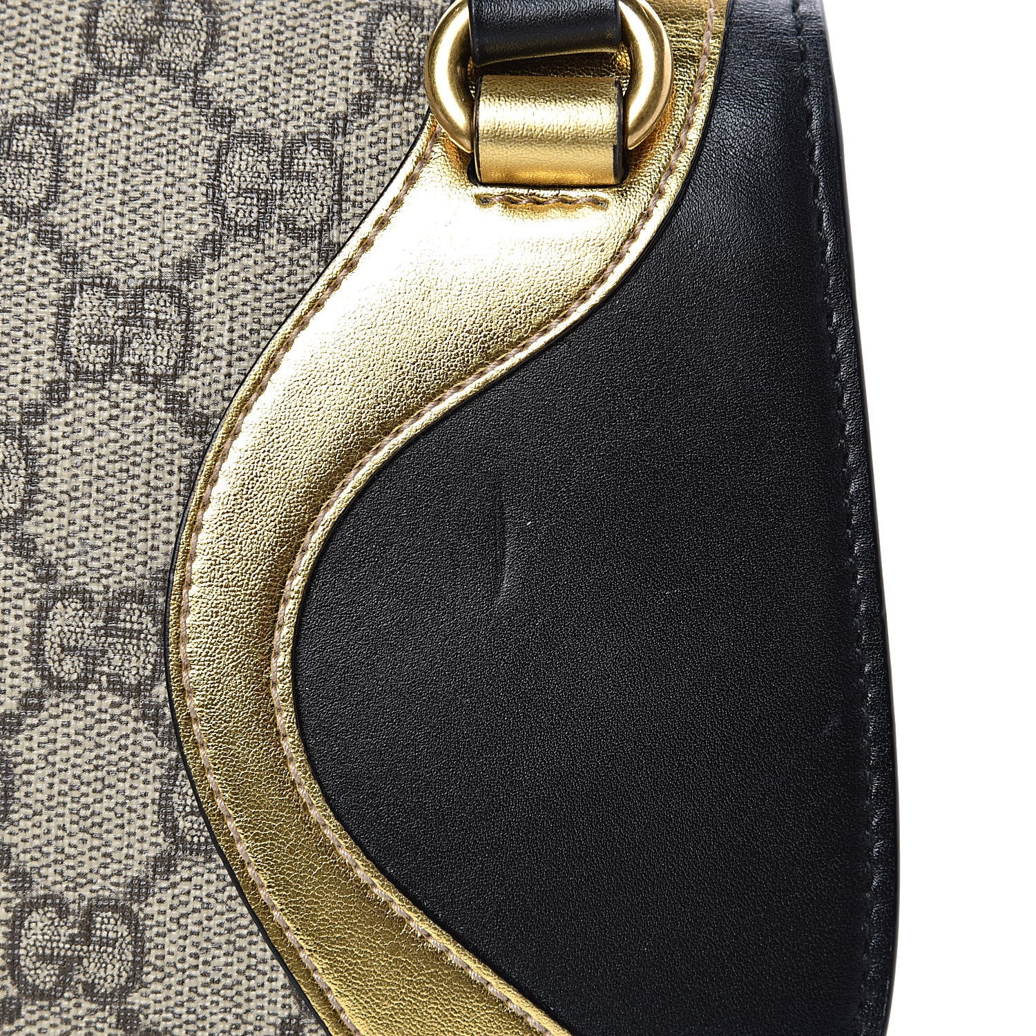 Gucci GG Supreme Monogram Small Osiride Shoulder Bag Black Gold 10 of 13