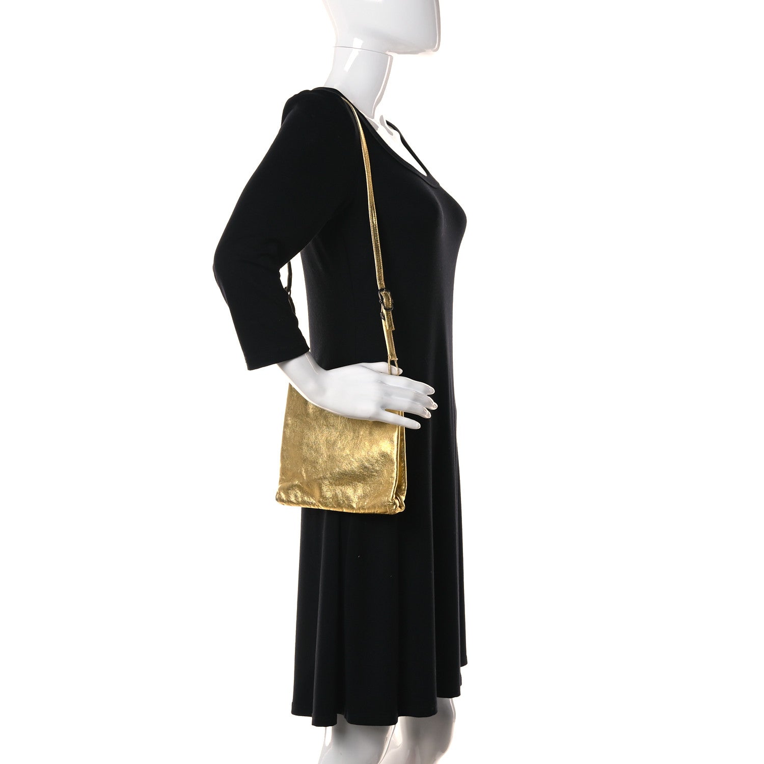 Prada Metallic Nappa Crossbody Gold 1 of 11