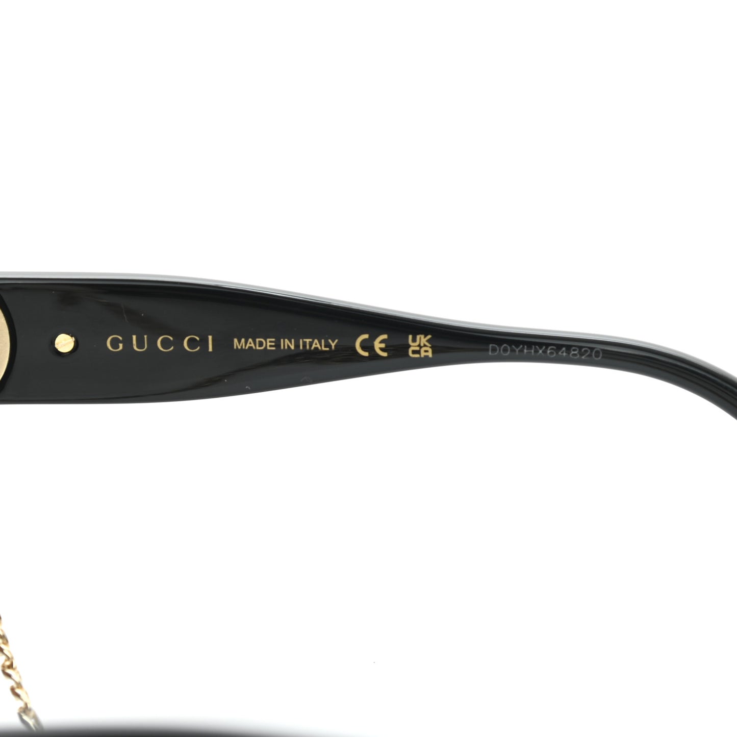 Acetate Square Frame Chain Sunglasses GG1023S Black