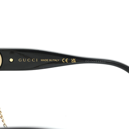 Gucci Acetate Square Frame Chain Sunglasses GG1023S Black 6 of 7