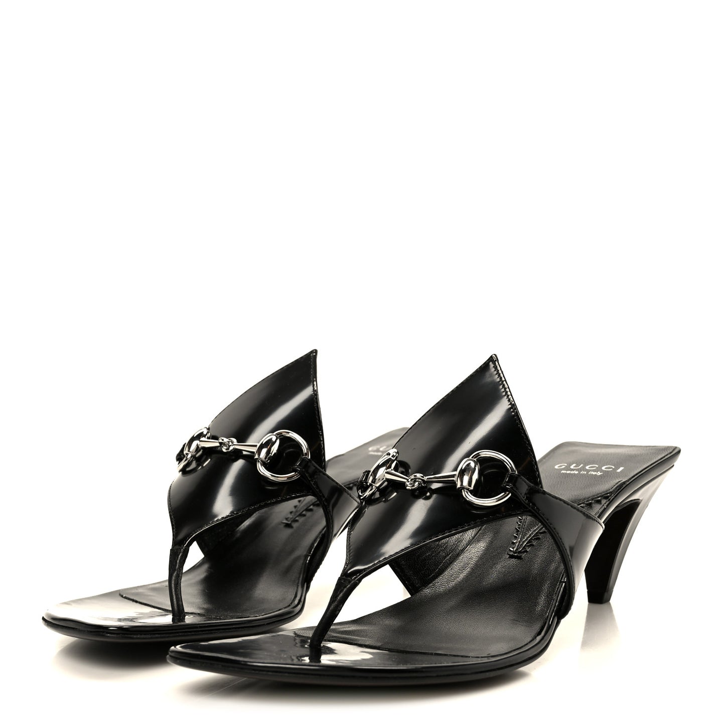 Malaga Kid Regent Calfskin Mariame Horsebit 55mm Mule Slide Sandals 39.5 Black