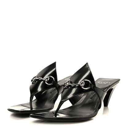 Gucci Malaga Kid Regent Calfskin Mariame Horsebit 55mm Mule Slide Sandals 39.5 Black 4 of 9