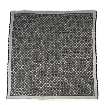 Louis Vuitton Silk Wool Monogram Denim Shawl Black 1 of 5