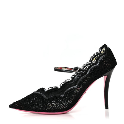 Gucci Lace Pizzo Venice Pumps 39.5 Black 1 of 7