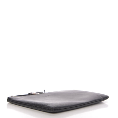 Gucci Pebbled Calfskin Large Bamboo Clutch Black 4 of 7