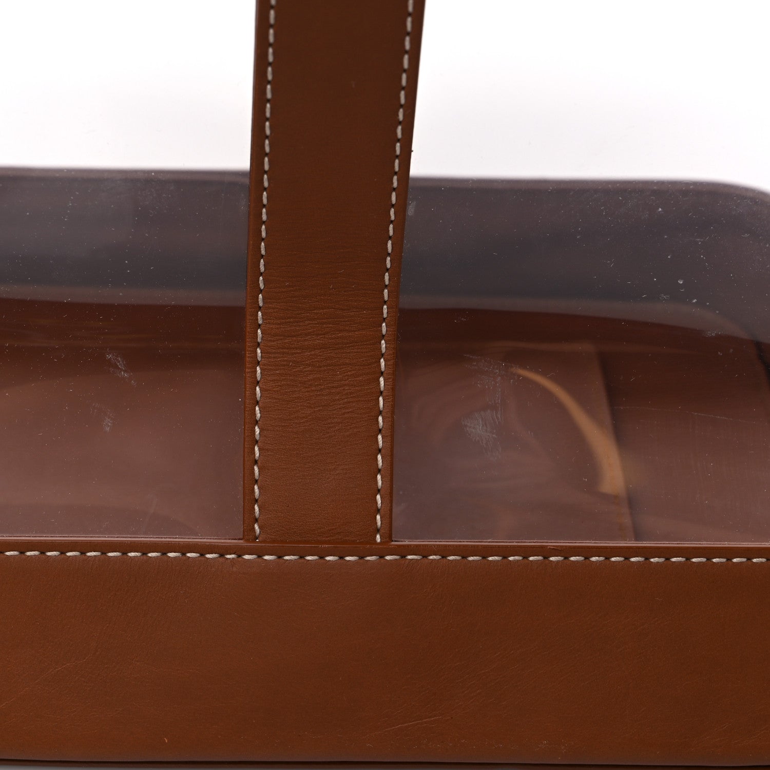 Saint Laurent Calfskin Vinyl Cabas Tote Brown 15 of 18