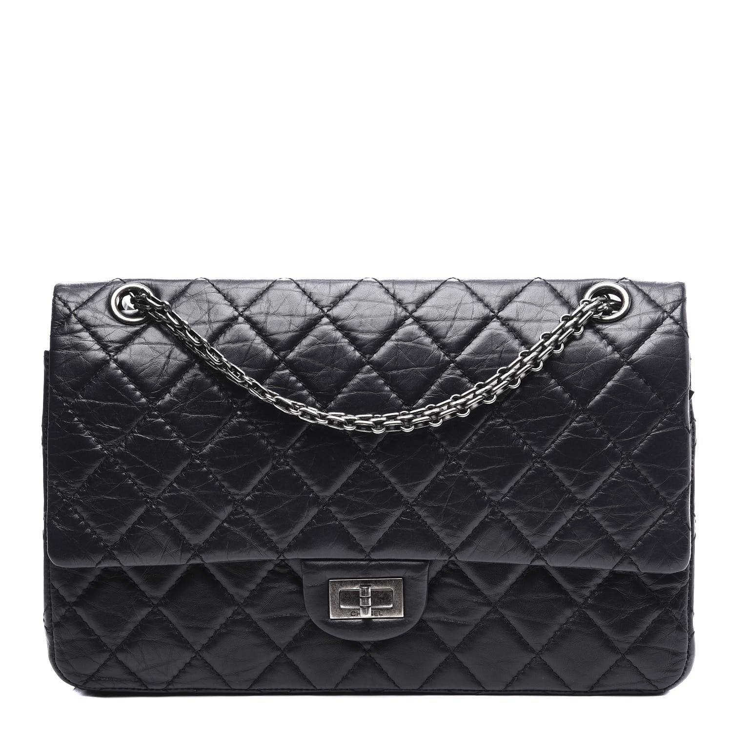 Chanel Aged Calfskin Quilted 2.55 Reissue 226 Flap Navy Blue 1 of 10