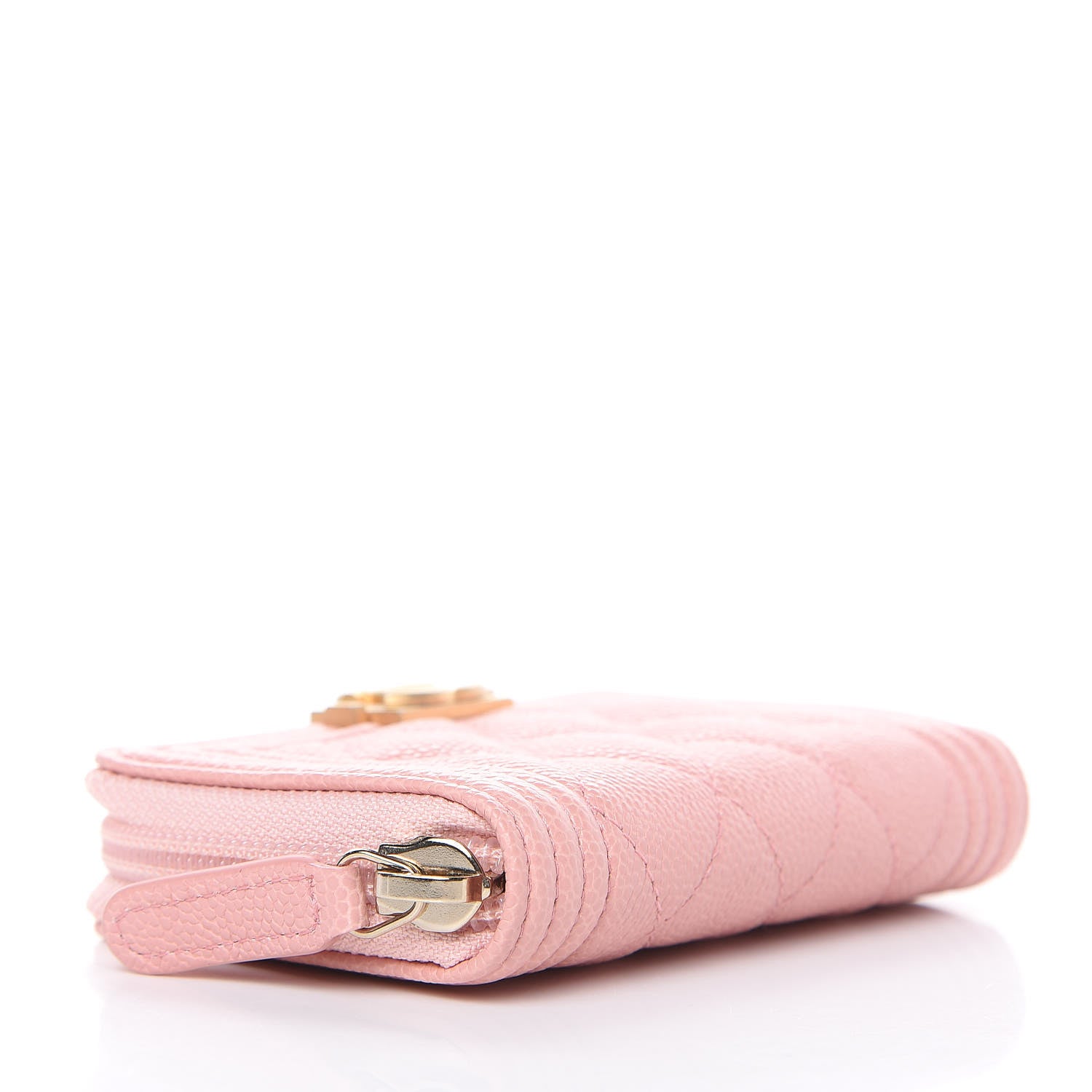 Chanel Caviar Quilted Boy Zip Around Coin Purse Wallet Light Pink 4 of 8