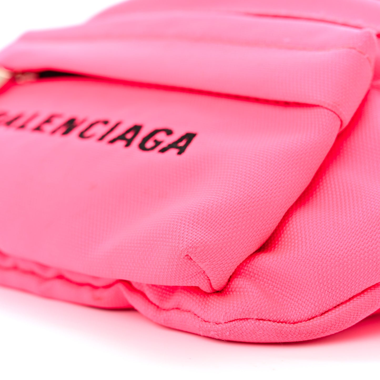 Textured Sport Nylon Logo Wheel Belt Bag Acid Pink