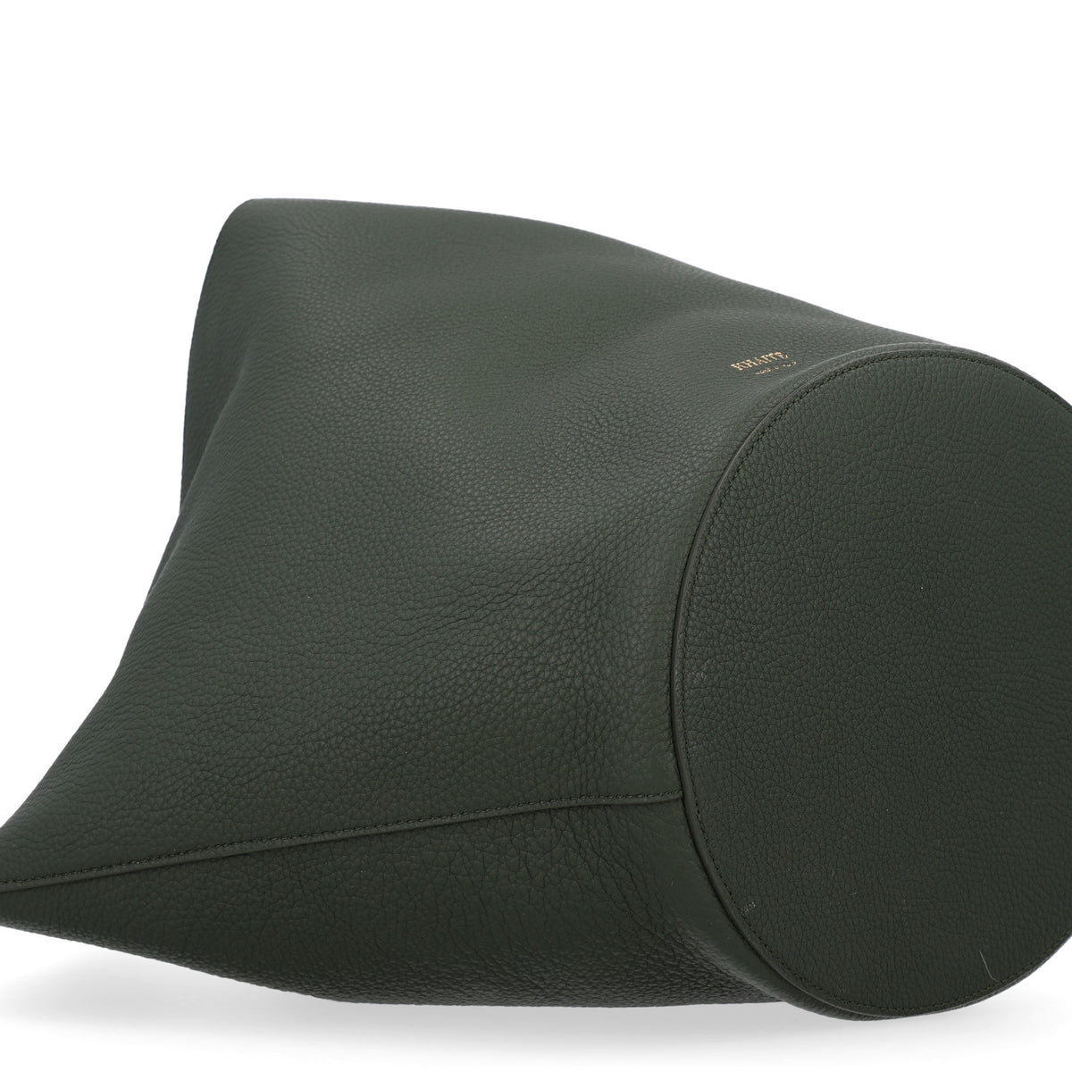Pebbled Sport Calfskin Small Lotus Tote Bottle Green