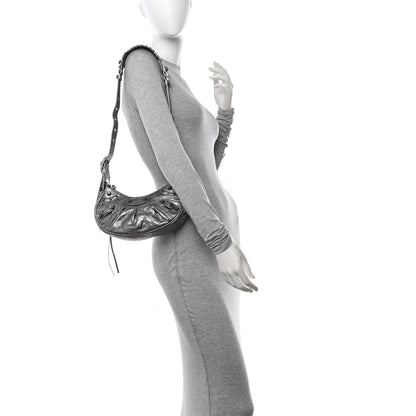 Balenciaga Metallic Agneau Arena Le Cagole Shoulder Bag XS Silver 2 of 11