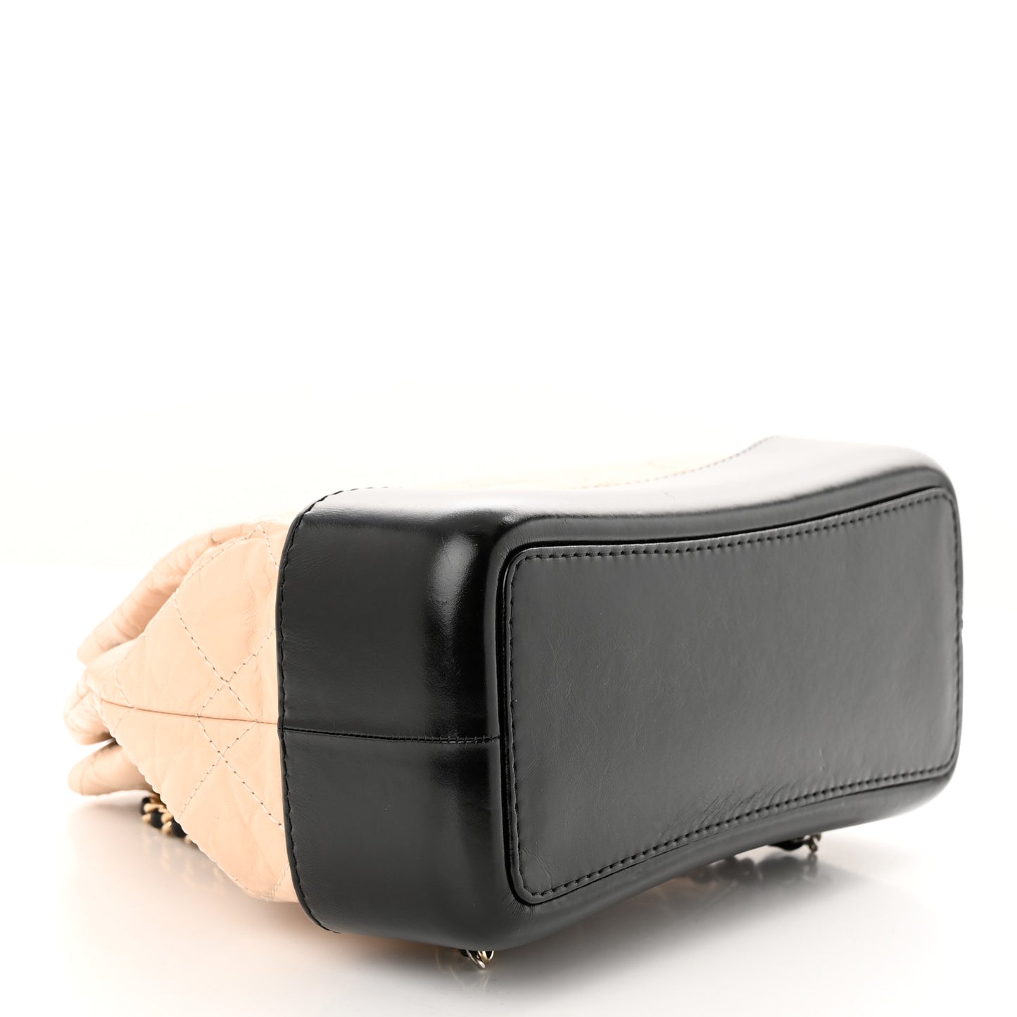 Aged Calfskin Quilted Small Gabrielle Backpack Beige Black