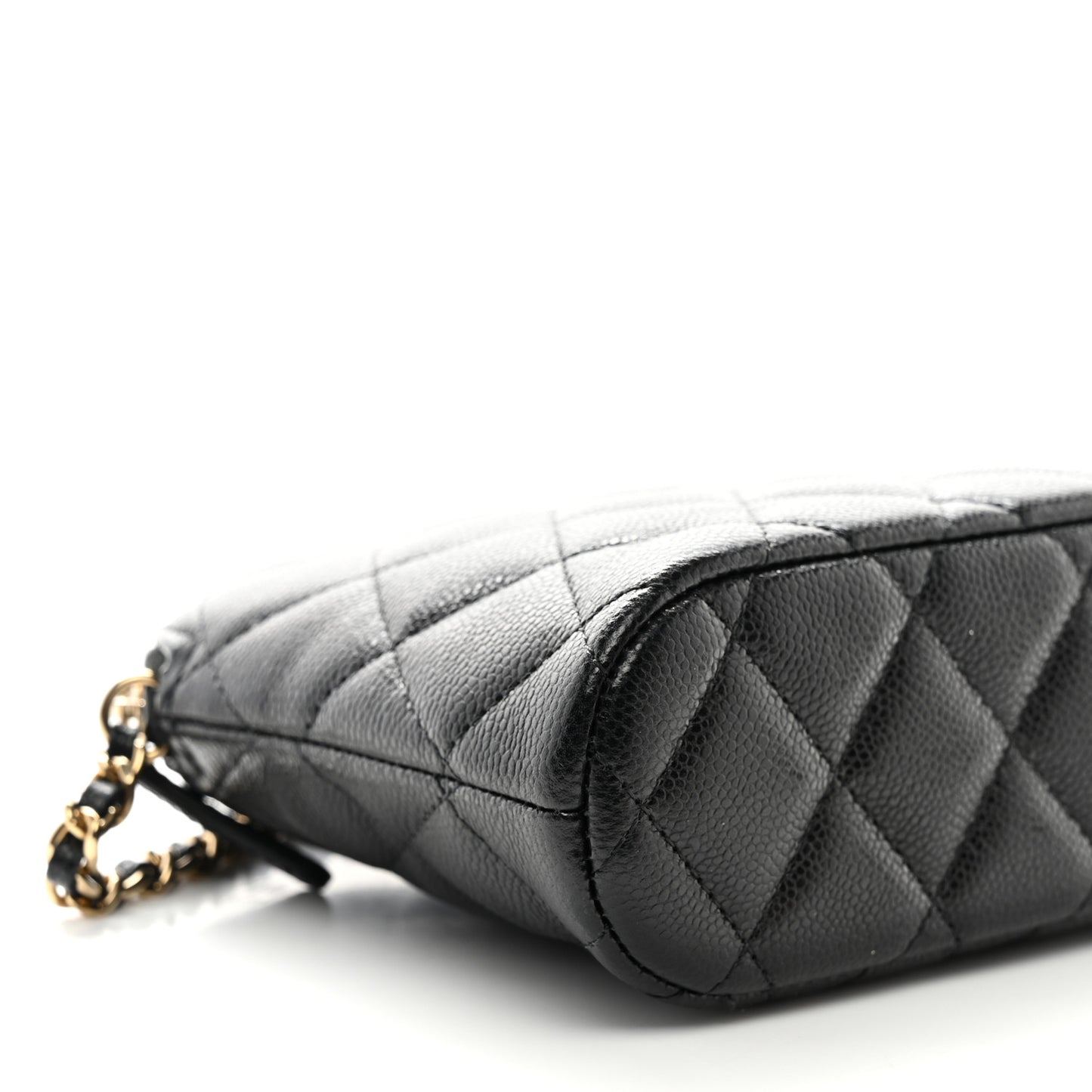 Caviar Quilted Classic Clutch with Chain Black