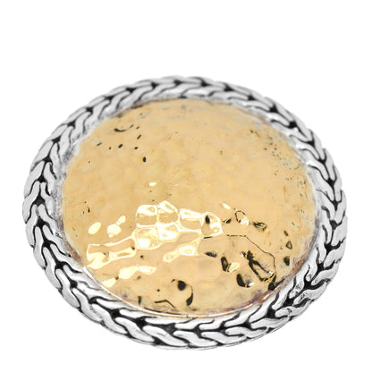John Hardy Sterling Silver 22K Yellow Gold Palu Hammered Dome Ring 55 7.25 1 of 6