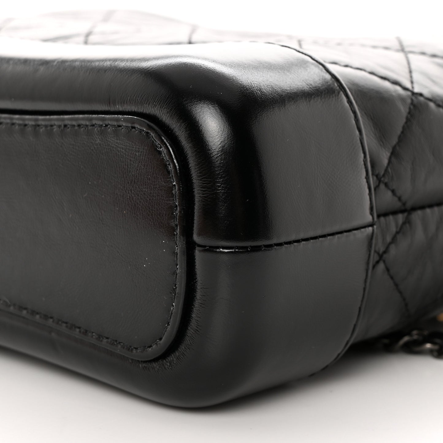 Aged Calfskin Quilted Small Gabrielle Hobo Black